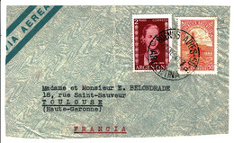 1954 - Lettre De Buenos-Aires Pour Toulouse - Tp N° 379 + 526  (Seulement Devant D'enveloppe) - Briefe U. Dokumente