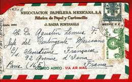 1947 -  Lettre Du Mexique Pour Paris - Poste Aérienne - Tp N° 65 + 66 - Mexico