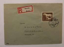 1944 Wien Pardubice Cover Dt Reich Wk2 Grossdeutsches Reich Einschreiben Pardubitz - Lettres & Documents