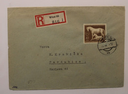 1944 Wien Pardubice Cover Dt Reich Wk2 Grossdeutsches Reich Einschreiben Pardubitz - Briefe U. Dokumente