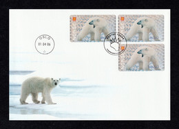 NORWAY 2006 Machine-Issued Labels / Polar Bear S/ADH: First Day Cover CANCELLED - Viñetas De Franqueo [ATM]