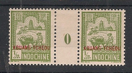 KOUANG-TCHEOU - 1927 - N°Yv. 73 - Along 1/10c Olive - Paire Millésimée 0 - Neuf * / MH VF - Nuovi