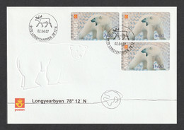 NORWAY 2007 Machine-Issued Labels / Polar Bear: First Day Cover CANCELLED - Automatenmarken [ATM]