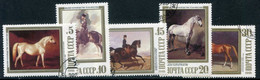 SOVIET UNION 1988 Equestrian Paintings Used     Michel 5854-58 - Usados