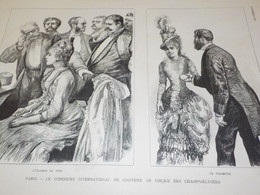 GRAVURE CONCOURS DE COIFFURE AU CIRQUE DES CHAMPS ELYSEES 1882 - Autres & Non Classés
