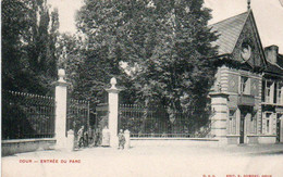 Dour  Entrée Du Parc Animée Voyagé En 1906 - Dour