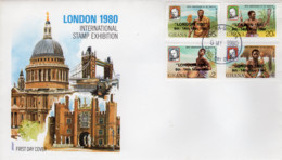 Ghana 1980, Roland Hill, Overp. London 1980, 4val In FDC - Rowland Hill