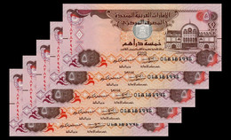 UAE United Arab Emirates 5 2017 Dirhams P-26/d ( UNC ) (x5 Pcs) - United Arab Emirates