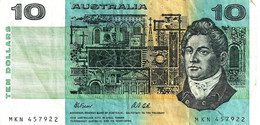 AUSTRALIA $10 BLUE MAN HEAD 7TH SIGNATURE FRAZER-COLE MAN BACK ND(1991) AVF  P.45g W.1994 READ DESCRIPTION - 1974-94 Australia Reserve Bank (paper Notes)