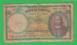 Portogallo 20 Vinte Venti Escudos 1954 Banco De Portugal D. Antonio De Menezes - Portugal