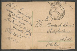 Belgique - Cachet "POSTES MILITAIRES 1" Du 19-11-21 - Carte Postale Vallée Du Rhein "Die Pfalz Bei Kaub" - Cartas & Documentos