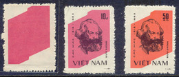 VIETNAM 1983, 100. Todestag Von Karl Marx, Postfr. Kab.-Satz, ABART: 10 D. Mit Fehlender Farbe Schwarzgraubraun, - Vietnam