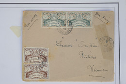 AZ9 GUADELOUPE  BELLE LETTRE  1948  POINTE A PITRE   A POITIERS VIENNE FRANCE  +PAIRE DE TP 15F+ AFFRANCH. INTERESSANT - Storia Postale