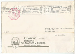 MADRID CC FRANQUICIA SERVICIO FILATELICO MAT RODILLO ESPAMER 80 CIBELES - Franquicia Postal