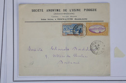 AZ9 GUADELOUPE  BELLE LETTRE 1948   POINTE A PITRE   A BORDEAUX  FRANCE  +PRIVé USINE PIROGUE + AFFRANCH. INTERESSANT - Briefe U. Dokumente