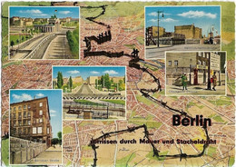 BERLIN Zerrissen Durch Mauer Und Stacheldraht, Franchise Militaire, Cpsm GF - Mur De Berlin