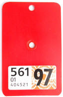 Velonummer Vignette Zürich ZH 1997 (Code 01 = Zürich) - Plaques D'immatriculation