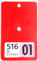 Velonummer Vignette Zürich ZH 2001 (Code 01 = Zürich) - Placas De Matriculación
