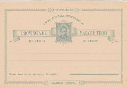 MACAU :  Entier Postal Neuf De 30 Reis - Briefe U. Dokumente