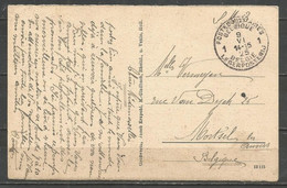 Belgique - Cachet "POSTES MILITAIRES 1" Du 9-6-25 - Carte Postale AACHEN - Rathaus - Katschhof - Lettres & Documents