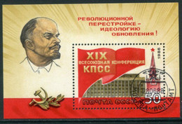 SOVIET UNION 1988 Communist Party Conference Block Used  Michel Block 201 - Oblitérés