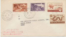 VIETNAM 27.5.1953, Extrem Selt. Kab.-Erstflug Mit Pan American World Airways "SAIGON - GUAM", Nur Sehr Wenige Geflogen - Vietnam