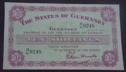 GUERNSEY, P 42c , 10 Shillings 1966 , EF , Clean Note , The Only One On Delcampe - Guernsey