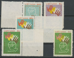 VIETNAM 1983 International Peace Meeting, Prague Superb U/M Set, VARIETY: 3 D. Additionally On Gray Paper With Colors In - Vietnam