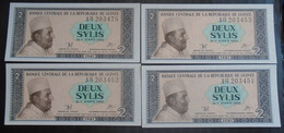 GUINEA , P 21 , 2 Sylis , 1981 ,almost  UNC  Presque Neuf , 4 Notes - Guinée