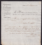 186/37 - Document Imprimé Avec Entete - Le Maire De La Commune De HAMME 1806 Vers TERMONDE - 1794-1814 (Période Française)