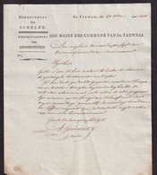 189/37 - Document Imprimé Avec Entete - Le Maire De La Commune De ST PAUWELS 1806 Vers TERMONDE - 1794-1814 (Franse Tijd)