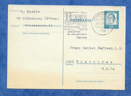 Entier Postal Allemagne Postkarte Offenburg Avec Flamme Tampon - Timbre Luther 15 Marks Oblitération 1976 - Cartoline - Usati