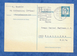 Entier Postal Allemagne Postkarte Offenburg Avec Flamme Tampon - Timbre Luther 15 Marks Oblitération 1976 - Cartes Postales - Oblitérées