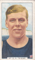 25 EH Temme Long Distance Swimmer  - Sporting Personalities 1936 - Gallaher Cigarette Card - Original - Gallaher