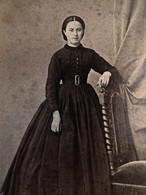 Photo CDV Baudier à Châlons Sur Marne  - Jeune Femme, Robe à Crinoline, Estelle Robert Chatelet, Sec. Emp Ca 1865 L240 - Ancianas (antes De 1900)
