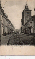 Menin  La Rue De Lille Carette A Cheval Rails Du Tram Voyagé En 1906 - Menen