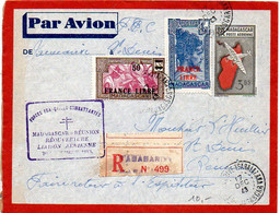Madagascar : Lettre 1er Vol 'Madagascar - Réunion' Du 17 Décembre 1943 - Storia Postale