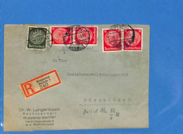 Allemagne Reich 1938 Lettre Einschreiben De Wuppertal  (G6747) - Covers & Documents