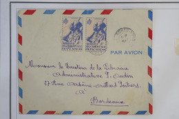 AZ10 AOF DAHOMEY  BELLE LETTRE   1947 PAR AVION PORTO NOVO  A BORDEAUX FRANCE++ PAIRE DE TP  + + AFFRANCH. PLAISANT - Lettres & Documents
