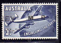 AUSTRALIA 1958 AIR POST MAIL AIRMAIL INAUGURATION AUSTRALIAN ROUND THE WORLD AIR SERVICE 2sh USED USATO OBLITERE' - Used Stamps