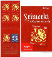 Iceland - 2011 - Christmas - Goldwork Embroidery - Mint Stamp Booklet - Unused Stamps