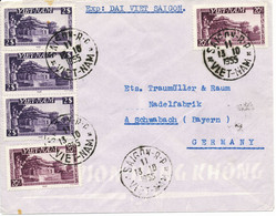 VIETNAM 13.10.1955, Old Imperial Palace Hué 20 C. (2 X) And 2 P. (3 X) On Superb Forerunner Cover To Schwabach, Germany - Viêt-Nam