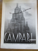 1938  Publicité   APERITIF CAMPARI - Alcools