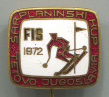 Ski Skiing - FIS 1972. Šar Planina Macedonia Yugoslavia Championships, Vintage Pin Badge Abzeichen, Enamel - Sports D'hiver