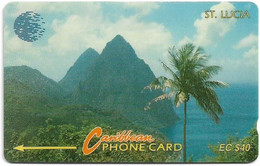 St. Lucia - C&W (GPT) - Pitons 2 - 16CSLC - 1995, 8.000ex, Used - St. Lucia