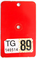 Velonummer Erste VIGNETTE Nach Den Velonummern Thurgau TG  1989 - Number Plates