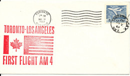 Canada First Flight AM 4 Cover Toronto - Los Angeles 24-5-1967 - Primeros Vuelos