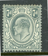 -GB-1909-"King Edward VII" (Seven Pence) MH (*) - Unused Stamps