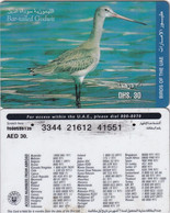 U.A.E. - Bird, Bar-tailed Godwit(reverse 2), Etisalat Prepaid Card Dhs 30, Used - Non Classificati