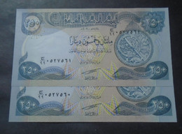 IRAQ , P 91r, 250 Dinars ,   2003,  UNC Neuf , 2 Notes , REPLACEMENT - Iraq